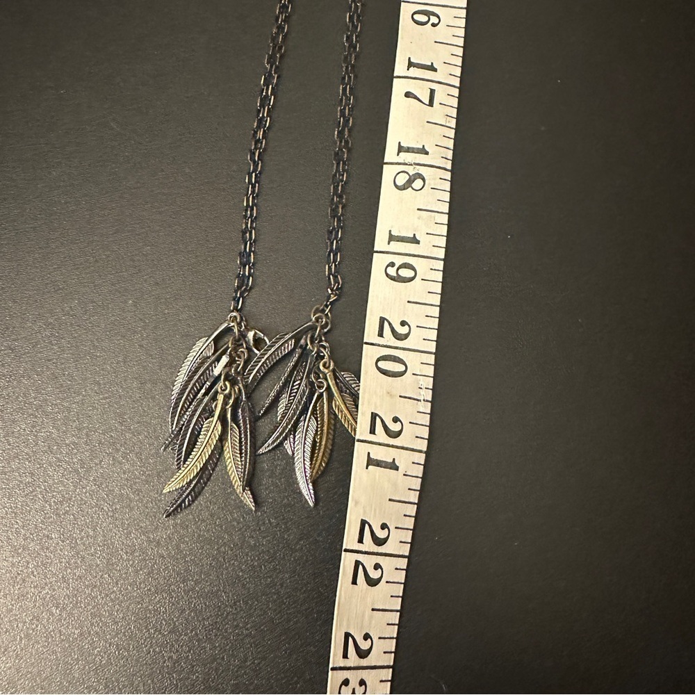 JewelMint Festival layered necklace Tri-colored Black Copper Gold feathers - Picture 10 of 13